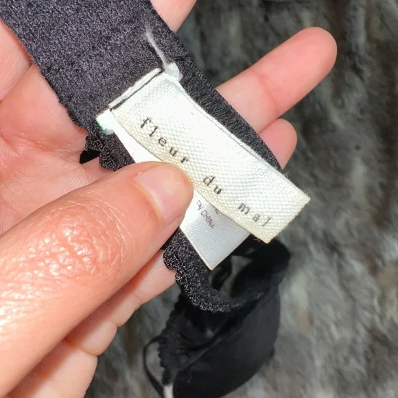 Fluer Du Mal Black white Bra sz 34B - Picture 3 of 4